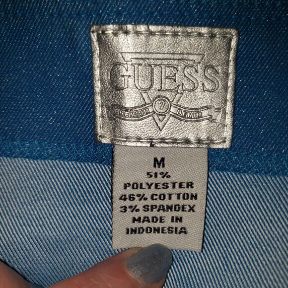 Vintage 90's GUESS Turquoise Blue Halter Top Womens Size Medium - Picture 6 of 10